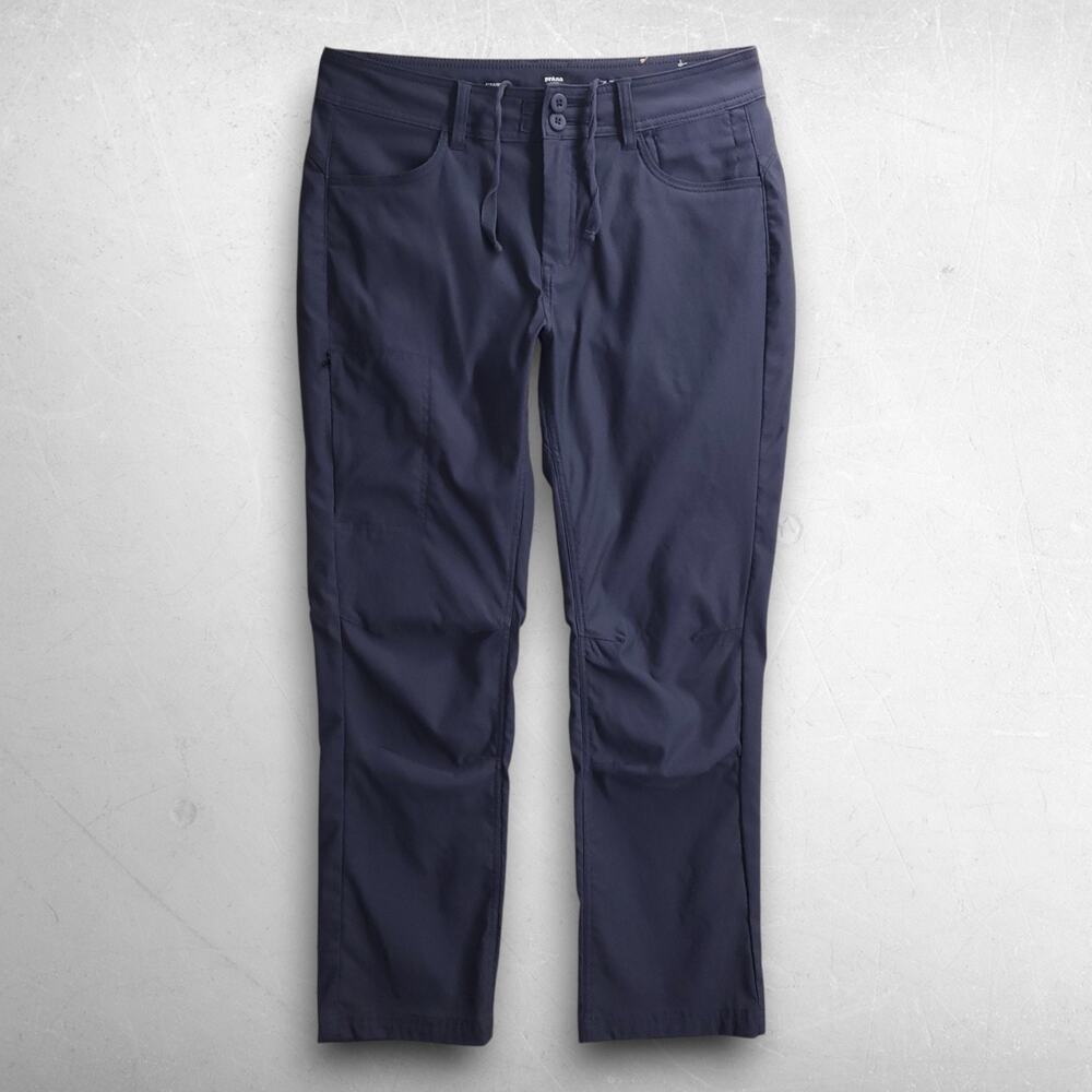 Prana Halle II Straight Fit Cargo Hiking Pants Women 8S Gray Stretch Drawstring